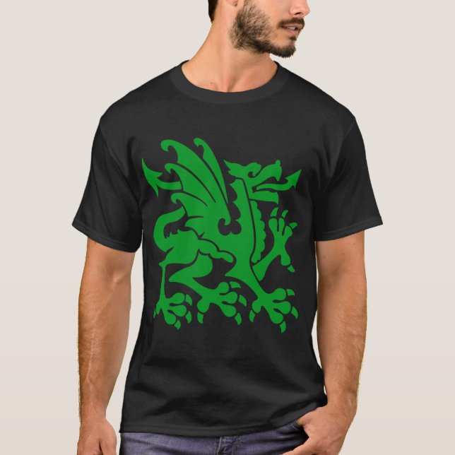 Heraldic Dragon 01 - Gras Green T-Shirt (Vorderseite)