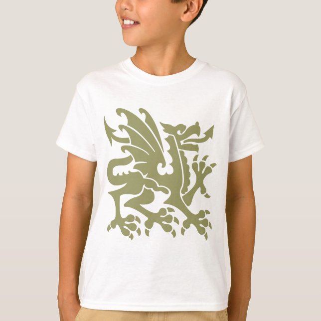Heraldic Dragon 01 - Khaki T-Shirt (Vorderseite)