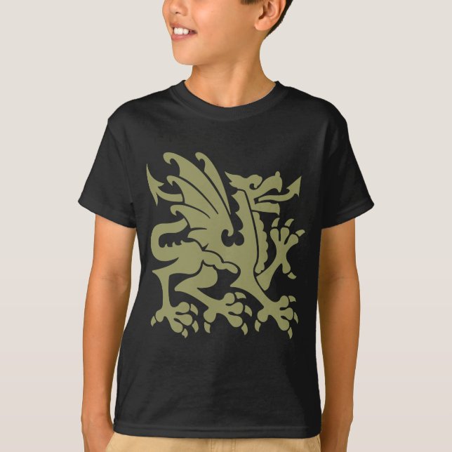 Heraldic Dragon 01 - Khaki T-Shirt (Vorderseite)