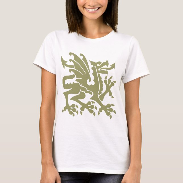 Heraldic Dragon 01 - Khaki T-Shirt (Vorderseite)