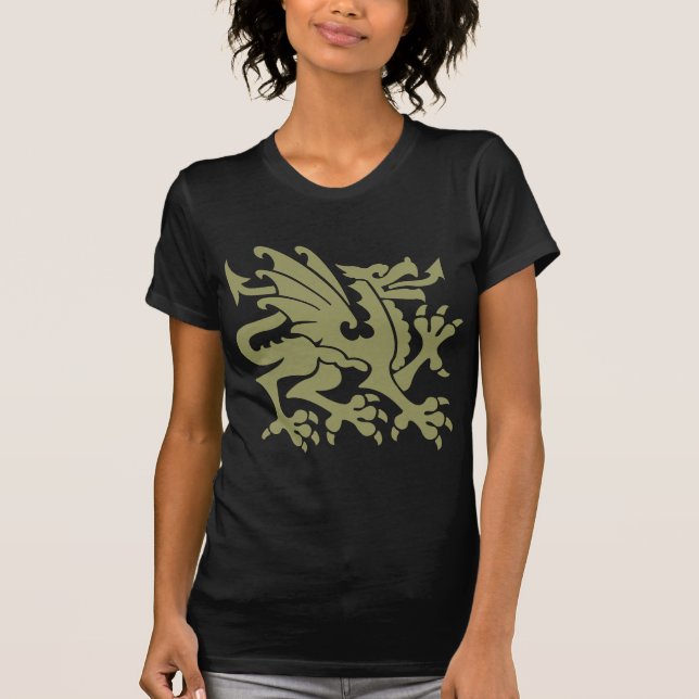 Heraldic Dragon 01 - Khaki T-Shirt (Vorderseite)