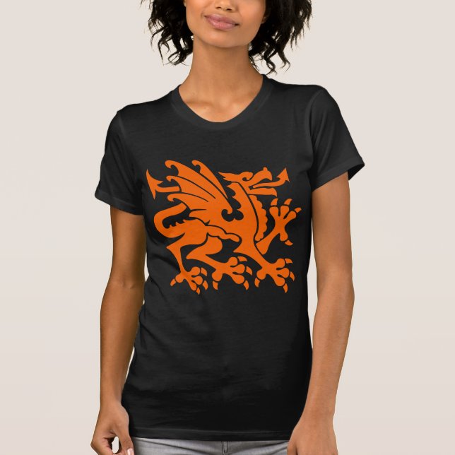 Heraldic Dragon 01 - Orange T-Shirt (Vorderseite)
