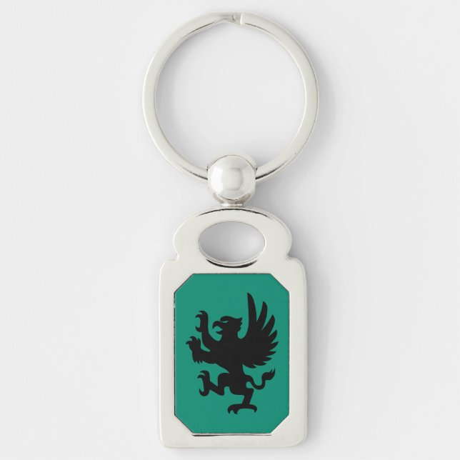 Heraldic Griffin Silhouette Schlüsselanhänger (Vorderseite)