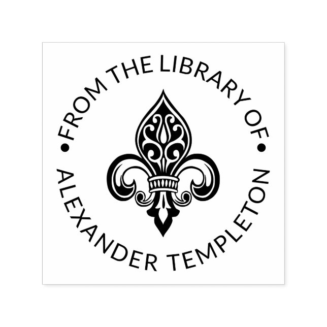 Heraldic Lilie #26 Bibliotheksname Permastempel (Design)