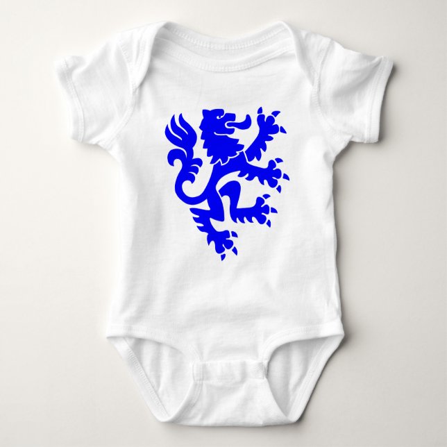 Heraldic Lion 01 - Blau Baby Strampler (Vorderseite)