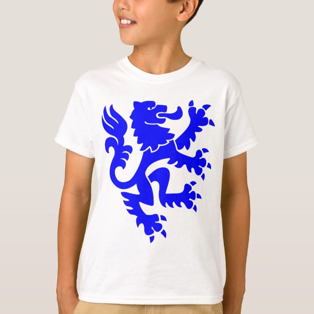 Heraldic Lion 01 - Blau T-Shirt (Vorderseite)