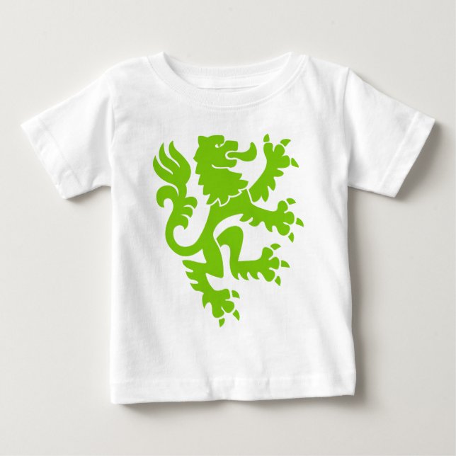 Heraldic Lion 01 - Martian Green Baby T-shirt (Vorderseite)