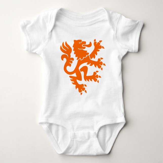 Heraldic Lion 01 - Orange Baby Strampler (Vorderseite)