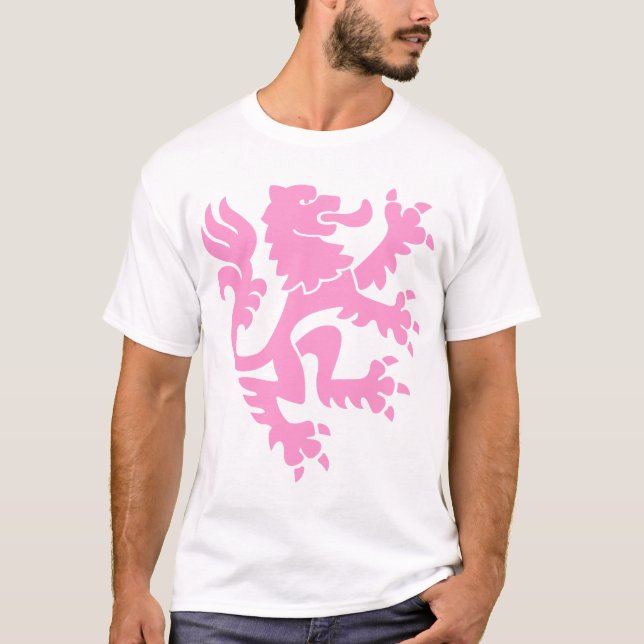 Heraldic Lion 01 - Rosa T-Shirt (Vorderseite)