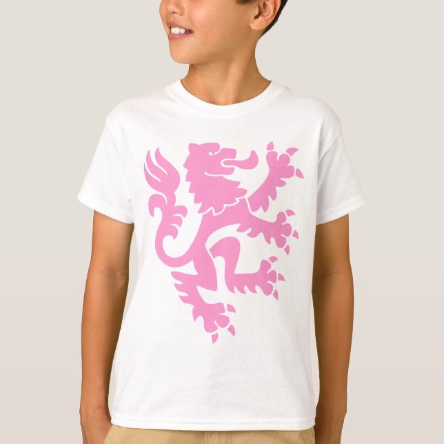 Heraldic Lion 01 - Rosa T-Shirt (Vorderseite)