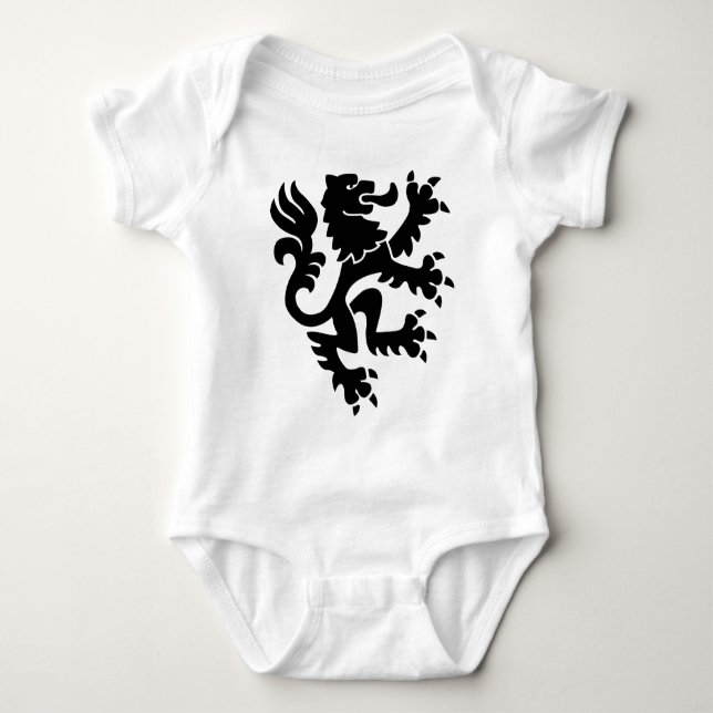 Heraldic Lion 01 - Schwarz Baby Strampler (Vorderseite)