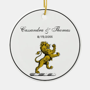 Heraldic Lion Stehendes Wappen Emblem C Keramikornament