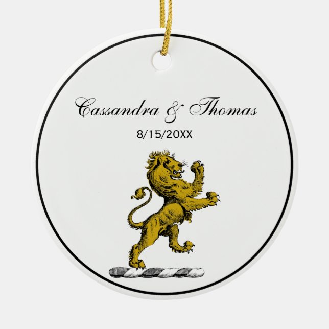 Heraldic Lion Stehendes Wappen Emblem C Keramikornament (Vorne)