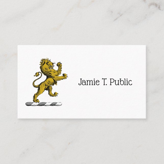 Heraldic Lion Stehendes Wappen Emblem C Visitenkarte (Vorderseite)