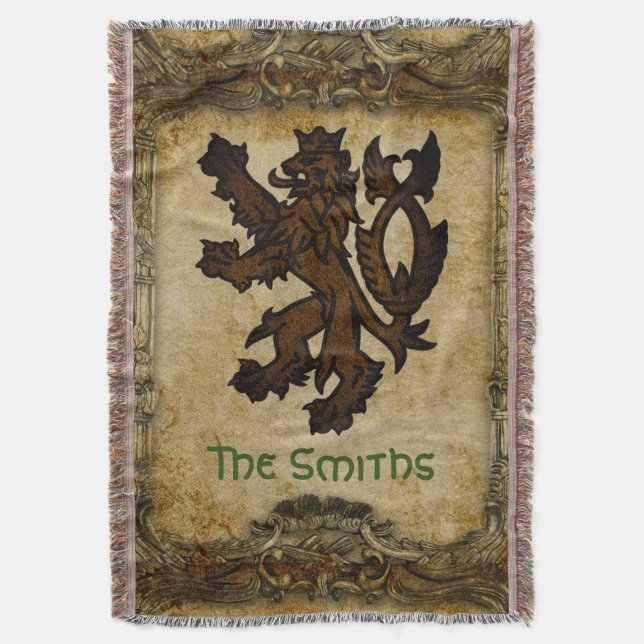 Heraldic Rampant Lion Custom Decke (Vorderseite Vertikal)