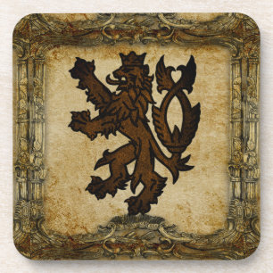 Heraldic Rampant Lion Custom Getränkeuntersetzer