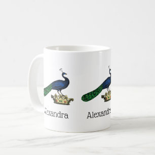Heraldisch Vintage stilisierter Pfau auf Krone C Kaffeetasse