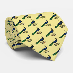 Heraldisch Vintage stilisierter Pfau auf Krone C Krawatte