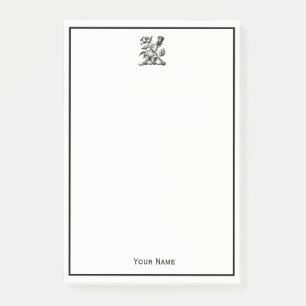 Heraldische Rose & Distel Wappen Crest Emblem Post-it Klebezettel