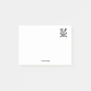 Heraldische Rose & Distel Wappen Crest Emblem Post-it Klebezettel