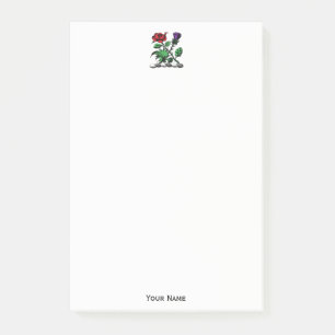 Heraldische Rose & Distel Wappen Crest Farbe Post-it Klebezettel