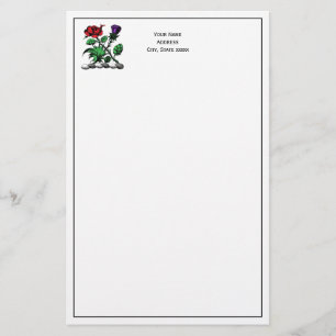 Heraldische Rose und dünne Schicht des Wappen Briefpapier