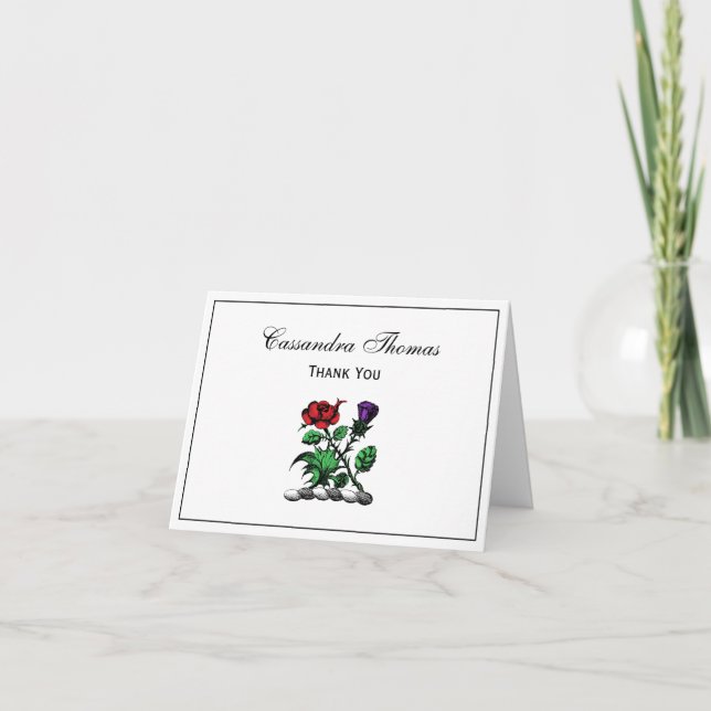 Heraldische Rose und dünne Schicht des Wappen Dankeskarte (Vorderseite)