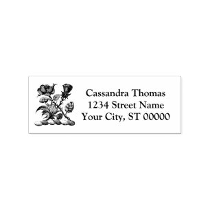 Heraldische Rose & Wappen Name Rücksendeadresse Gummistempel