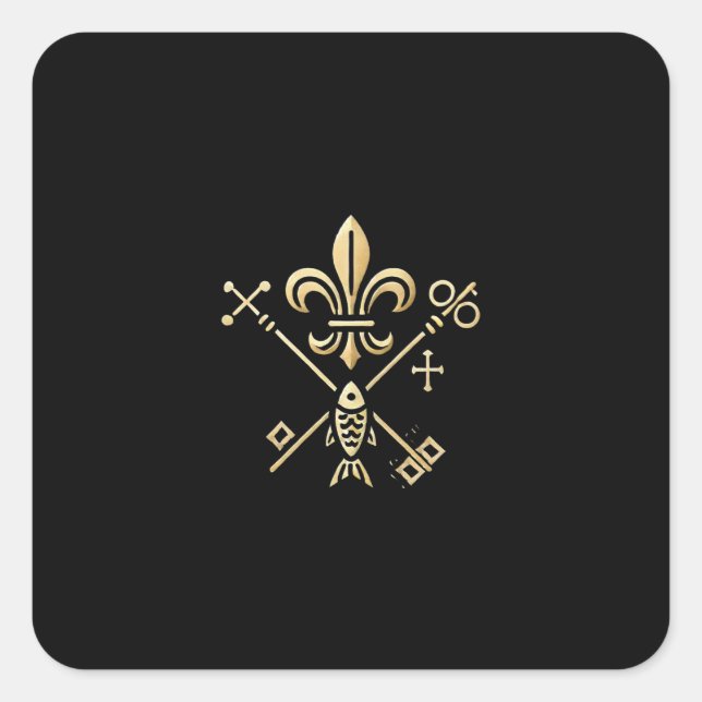 Heraldische Symbole  Quadratischer Aufkleber (Vorderseite)