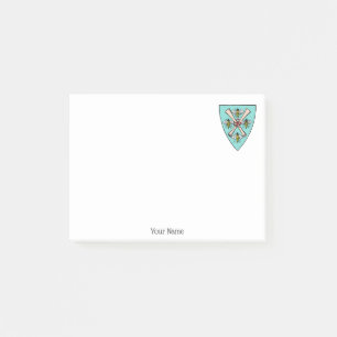 Heraldische Vintage 4 Bienen-Rollen auf Schild-Wap Post-it Klebezettel