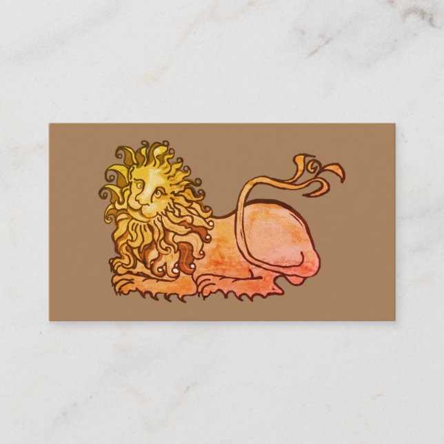 Heraldische Visitenkarte für mittelalterliche Löwe (Vorderseite)