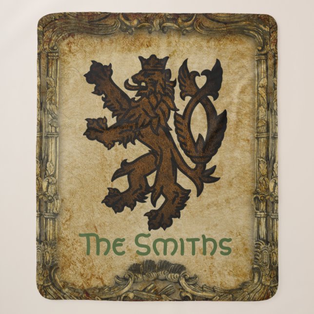 Heraldische zügellose Löwe-Gewohnheit Sherpadecke (Vorderseite)