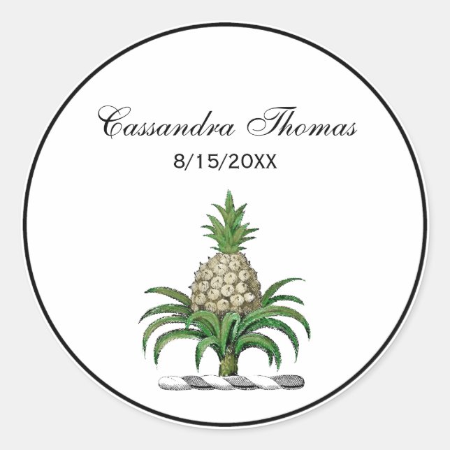 Heraldischer Ananas-Vorbote aus Wappen Runder Aufkleber (Vorderseite)