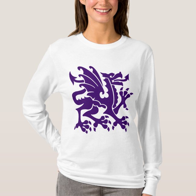 Heraldischer Drache 01 - Deep Purple T-Shirt (Vorderseite)