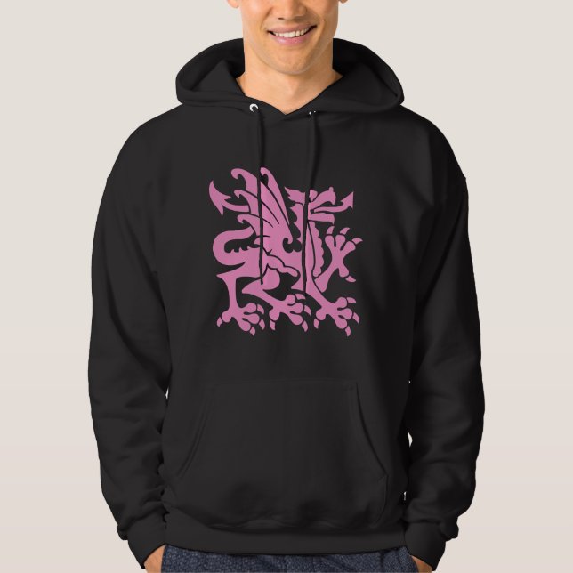 Heraldischer Drache 01 - Rosa Hoodie (Vorderseite)