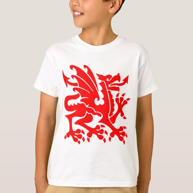 Heraldischer Drache 01 - Rot T-Shirt (Vorderseite)