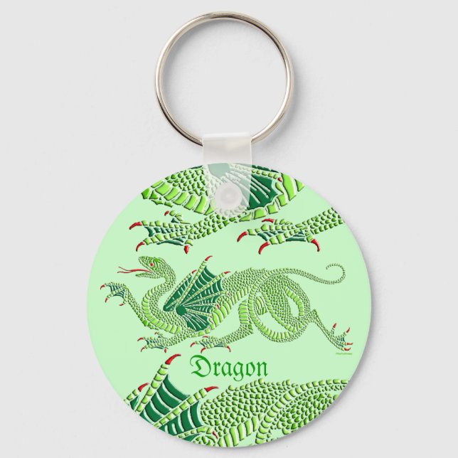 Heraldischer Drache (grün) - Schlüsselanhänger (Vorderseite)
