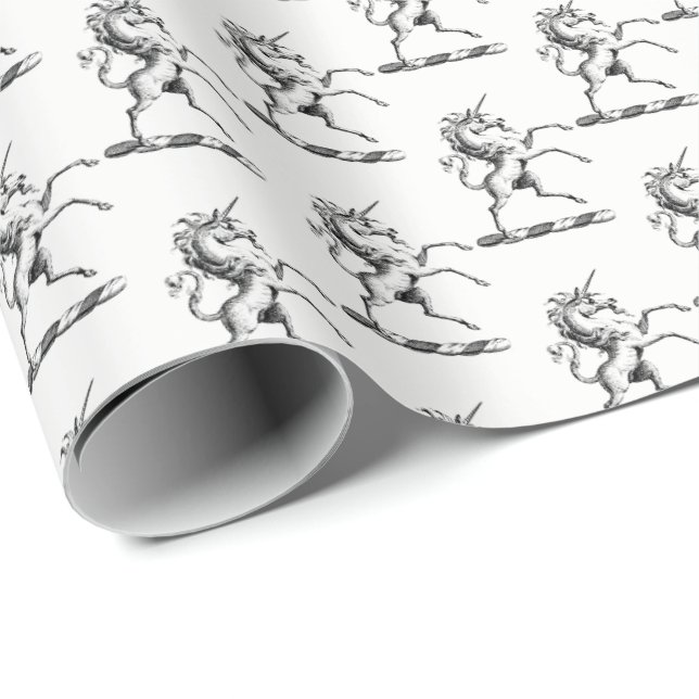 Heraldischer Einhornmütze für WaffenEmbleme Geschenkpapier (Rolleneckpunkt)