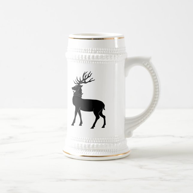 Heraldischer Hirsch Stein Bierglas (Rechts)