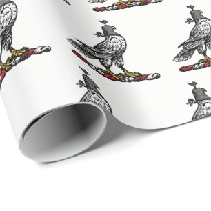 Heraldischer Jagdfalke mit Helmhaube C Geschenkpapier