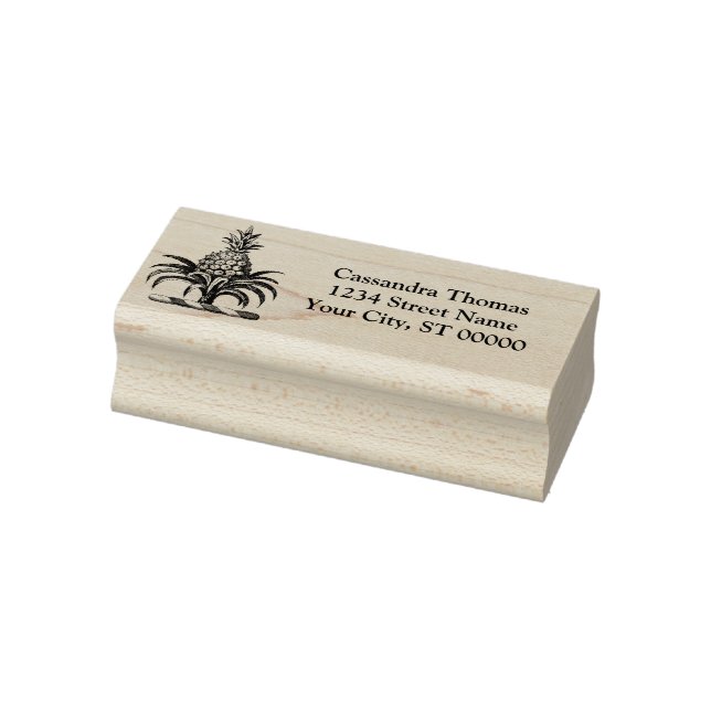 Heraldisches Ananas Wappen Name Rücksendeadresse Gummistempel (Stempel)