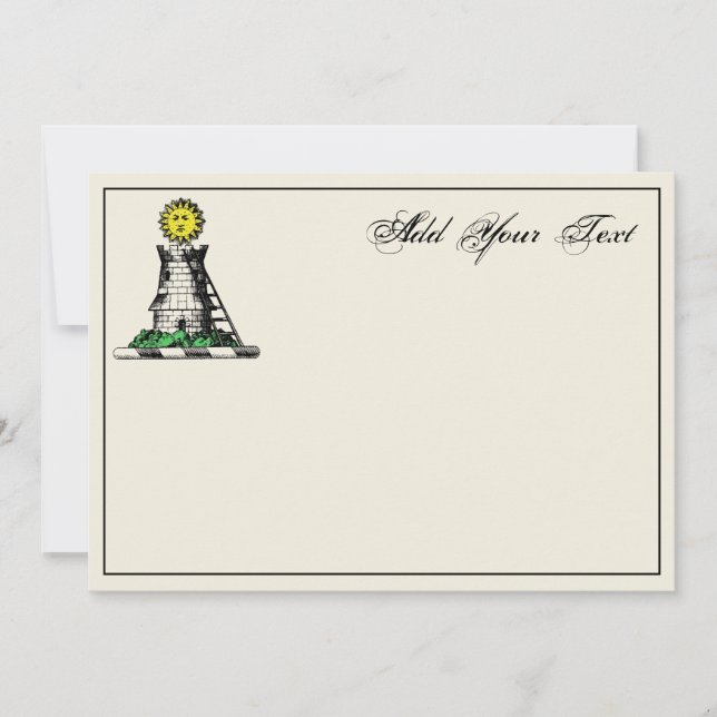 Heraldisches Mittelalter Burg Emblem Wappen Mitteilungskarte (Vorderseite)