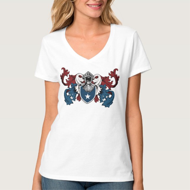 Heraldisches Schild in den amerikanischen Farben T-Shirt (Vorderseite)