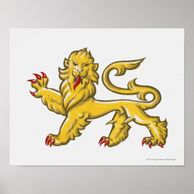 Heraldisches Symbol des Löwenstaatenschützers Poster (Vorne)