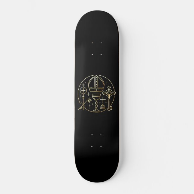 Heraldisches Symbol Papst Skateboard (Vorderseite)