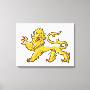 Heraldisches Symbol von Löwe statant guardant Leinwanddruck
