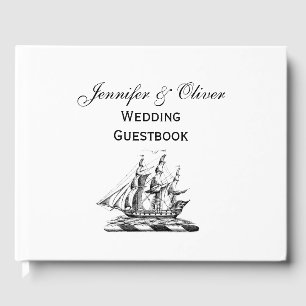 Heraldisches Vintages Nautical Clipper Ship Wappen Gästebuch