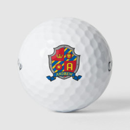 Heraldry Grafik-Schild Ein monogramm-Golfbälle Golfball