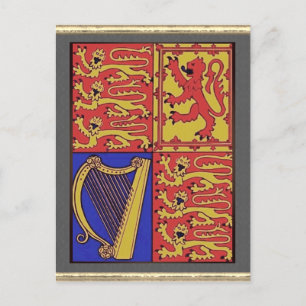 Heraldry mit Harfe und Löwe Postkarte