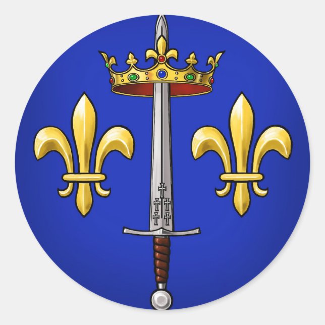 Heraldry of Joan of Arc Jeanne d'Arc Runder Aufkleber (Vorderseite)